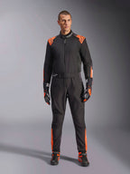 Alpinestars KMX-5 V3 Pak, eendelig herenkartpak, zwart en fluo oranje, FIA 8877-2022 Grade 1 gecertificeerd.