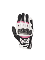 Alpinestars Stella SMX-2 Air Carbon V2 damesmotorhandschoenen, zwart, wit en fuchsia, voorzien van carbon knokkelbescherming en 3D-mesh voor ventilatie, CE-gecertificeerd.