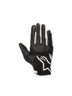 Alpinestars Stella SMX-2 Air Carbon V2 dames-motorhandschoenen, zwart en wit, leren handpalm met 3D-mesh.