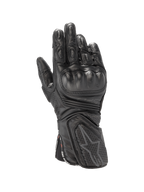 Alpinestars Stella SP-8 V3 Women's Motorcycle Racing Gloves in black leather with molded hard knuckle protection.
