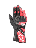 Alpinestars Stella SP-8 V3 dames motorhandschoenen van zwart en roze leer met harde knokkelbescherming.