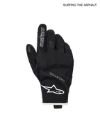 Alpinestars Moblast Waterproof Gloves, men's urban motorcycle riding gloves, Black and Off White, Drystar waterproof textile and goat leather construction with PU knuckles and CE certification