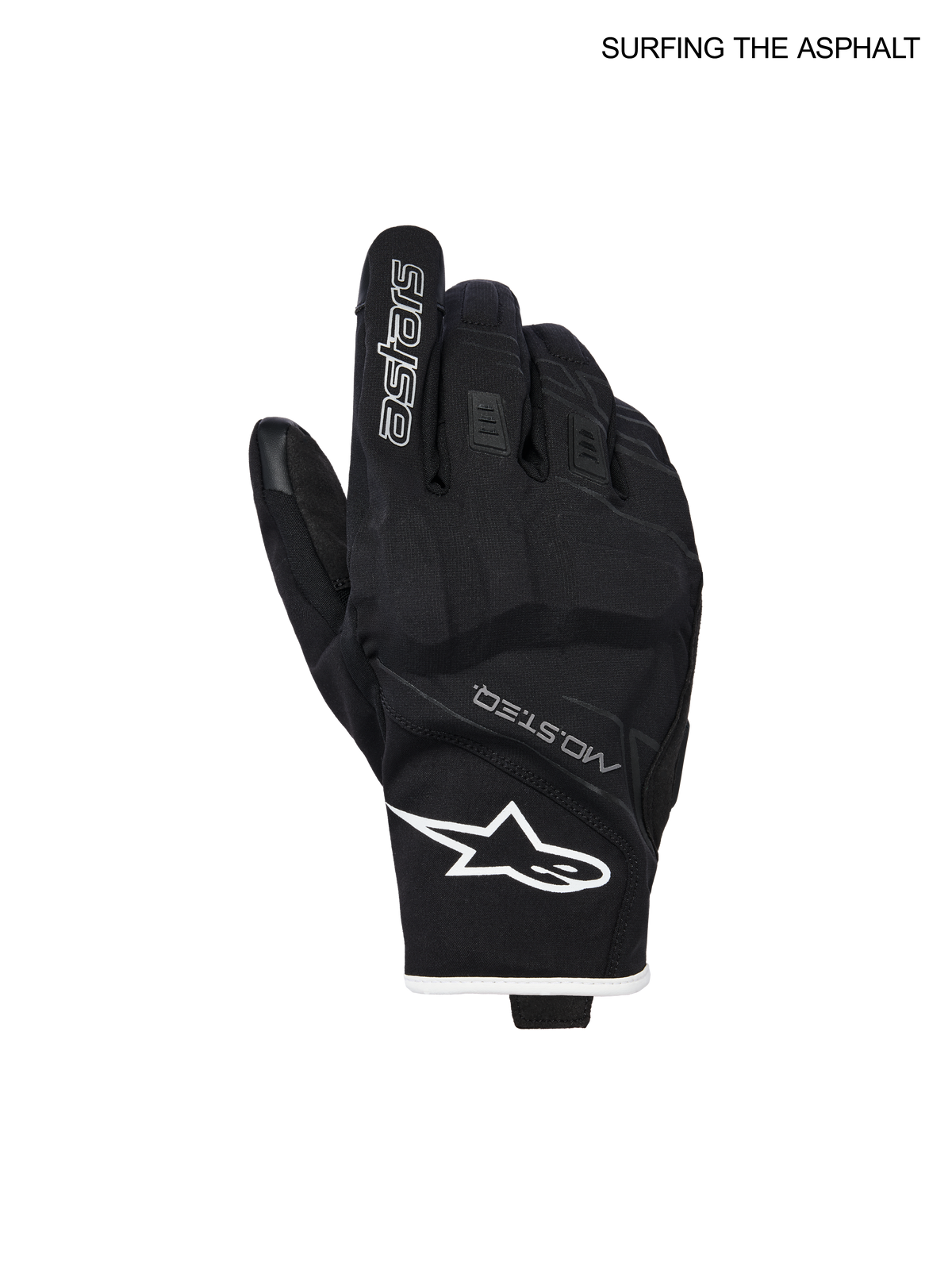 Alpinestars Moblast Waterdichte handschoenen, heren motorhandschoenen voor stedelijk gebruik, zwart en gebroken wit, Drystar waterdicht textiel en geitenleer met PU-knokkels en CE-certificering, voorkant