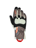 Alpinestars XT-3 Drystar® Insulated Gloves, Motorcycle Touring Gloves, Dark Brown, Sand and Black with Orange Accents, featuring an exposed knuckle protector, mid-length cuff, durable textile construction, and Alpinestars branding with a red finger pull loop.