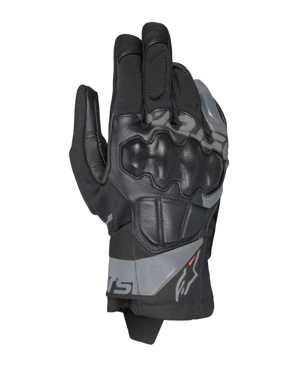 Alpinestars Corozal V3 Drystar motorhandschoenen, adventure motorhandschoenen, zwart met grijze accenten, harde knokkelbescherming, gemengde textiel- en leerconstructie, waterdichte Drystar® technologie