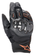 Alpinestars SMX-1 Drystar® handschoenen, motorhandschoenen, zwart met fluorode accenten, voorzien van een knokkelbeschermer met carbon-effect, korte manchet, constructie van leer en textiel, waterdicht Drystar®-membraan
