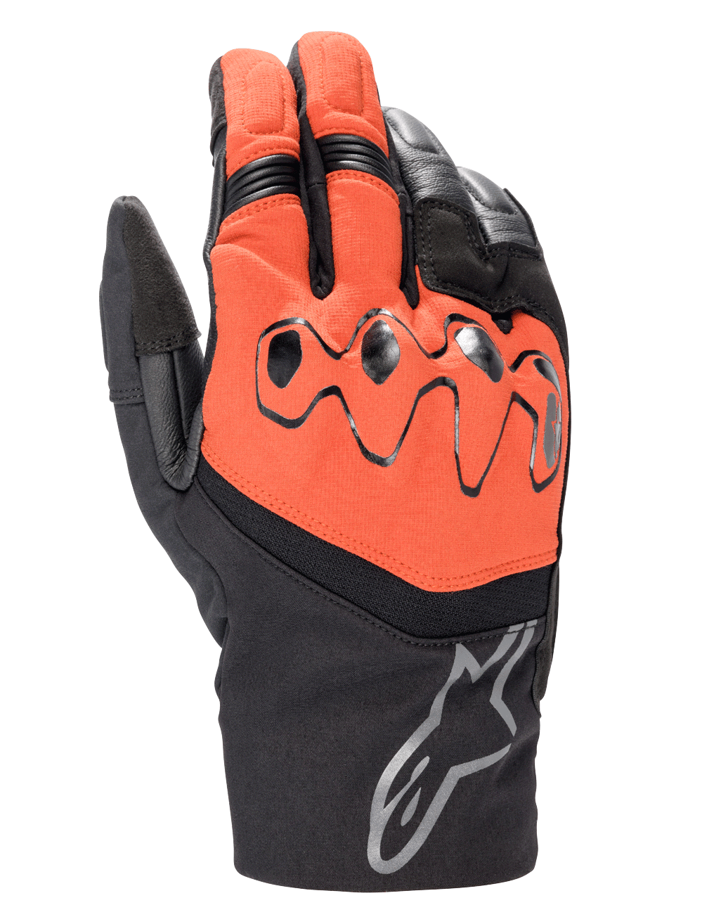 Alpinestars Hyde XT Drystar XF handschoenen, motorhandschoenen, Fire Red en zwart, voorzien van beschermende visco-elastische knokkels, Alpinestars-logo op de manchet, waterdichte constructie van textiel en leer