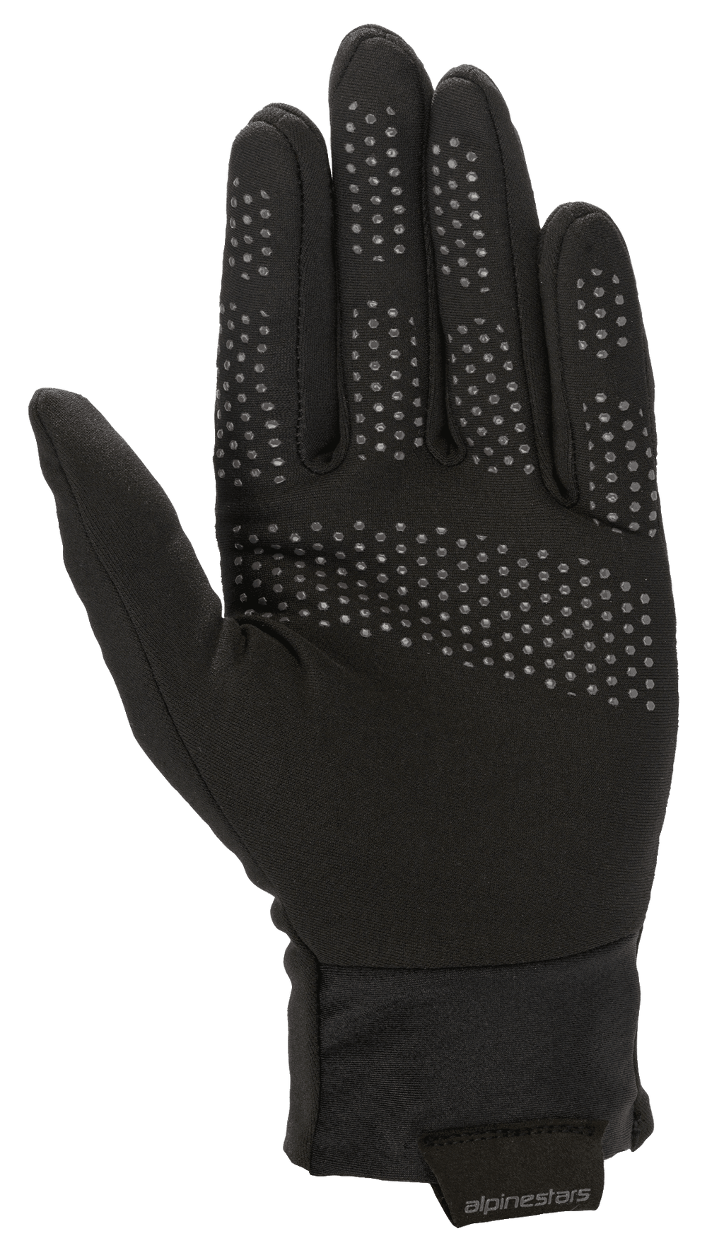 Alpinestars Range 2 In One GORE-TEX binnenhandschoen, verwijderbare thermische voering, zwart, met getextureerde gripstippen op de handpalm en vingers, stretch manchet met Alpinestars logo-tab, thermisch accessoire voor multi-seizoen motorhandschoenen