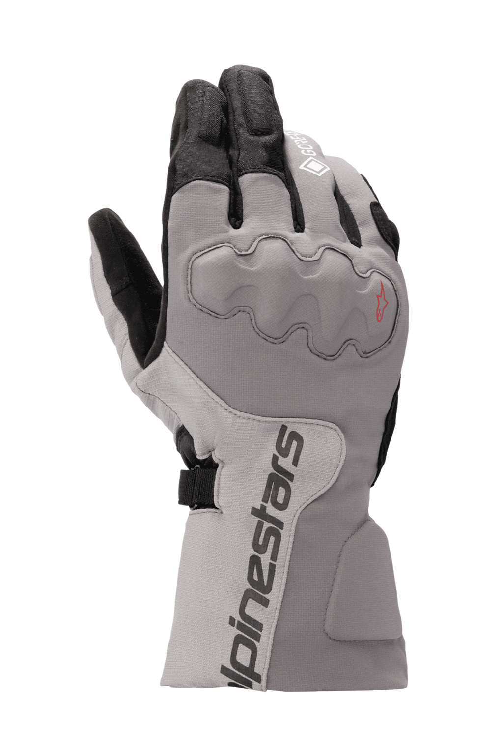 Alpinestars WR-X GORE-TEX handschoenen, motor tourhandschoenen, donkergrijs en ijsgrijs met zwart, ontwerp met lange manchet, bedekte knokkelbescherming, waterdicht en geïsoleerd voor rijden in de winter