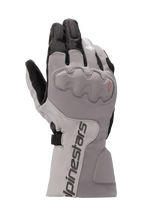 Alpinestars WR-X GORE-TEX handschoenen, motor tourhandschoenen, donkergrijs en ijsgrijs met zwart, ontwerp met lange manchet, bedekte knokkelbescherming, waterdicht en geïsoleerd voor rijden in de winter