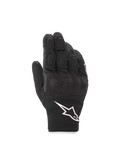 Alpinestars S-Max Drystar® Gloves, waterproof black and white motorcycle road gloves with leather and hard knuckles.