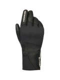 Alpinestars Stella WT-1 Drystar geïsoleerde handschoenen, motorwinterhandschoenen voor dames, zwart, witte Alpinestars-branding op de wijsvinger en sterlogo op de manchet, waterdichte textiel- en suèdeconstructie voor woon-werkverkeer in koud weer
