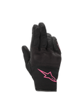 Alpinestars Stella S-Max Drystar dames-motorhandschoenen, zwart en fuchsia, waterdicht met knokkelbescherming.
