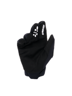 Alpinestars Youth & Kids Full Bore V2 Gloves, Motocross Gloves, Black and White, Palm view showing synthetic suede material, white Alpinestars logo and silicone-printed grip on index finger, durable off-road racing gear