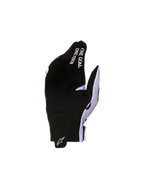 Alpinestars Youth Radar Motocross Gloves in Black and Ash Gray with synthetic suede palm and finger text.