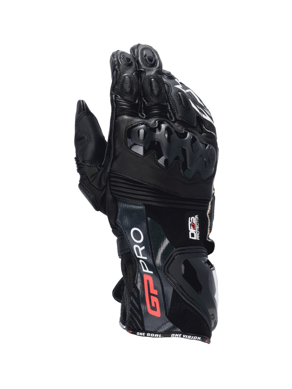 Alpinestars GP Pro R4 handschoenen, heren-motorracinghandschoenen, zwart leer met DFS knokkelbescherming, CE-gecertificeerd.