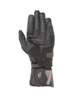 Alpinestars SP-8 V3 motorhandschoenen, zwart leer, palmzicht met gripverstevigingen en klittenbandsluiting aan de manchet.