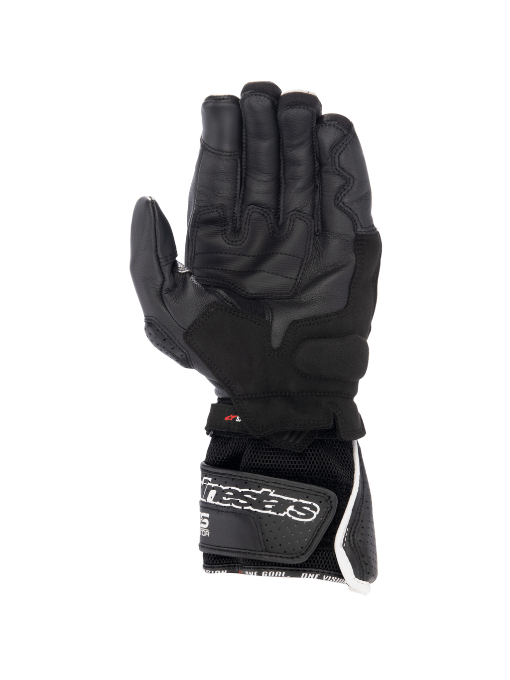 Alpinestars SP-8 V3 Air handschoenen, heren-racing-motorhandschoenen, zwart en wit, geperforeerd leer met mesh en palm grip