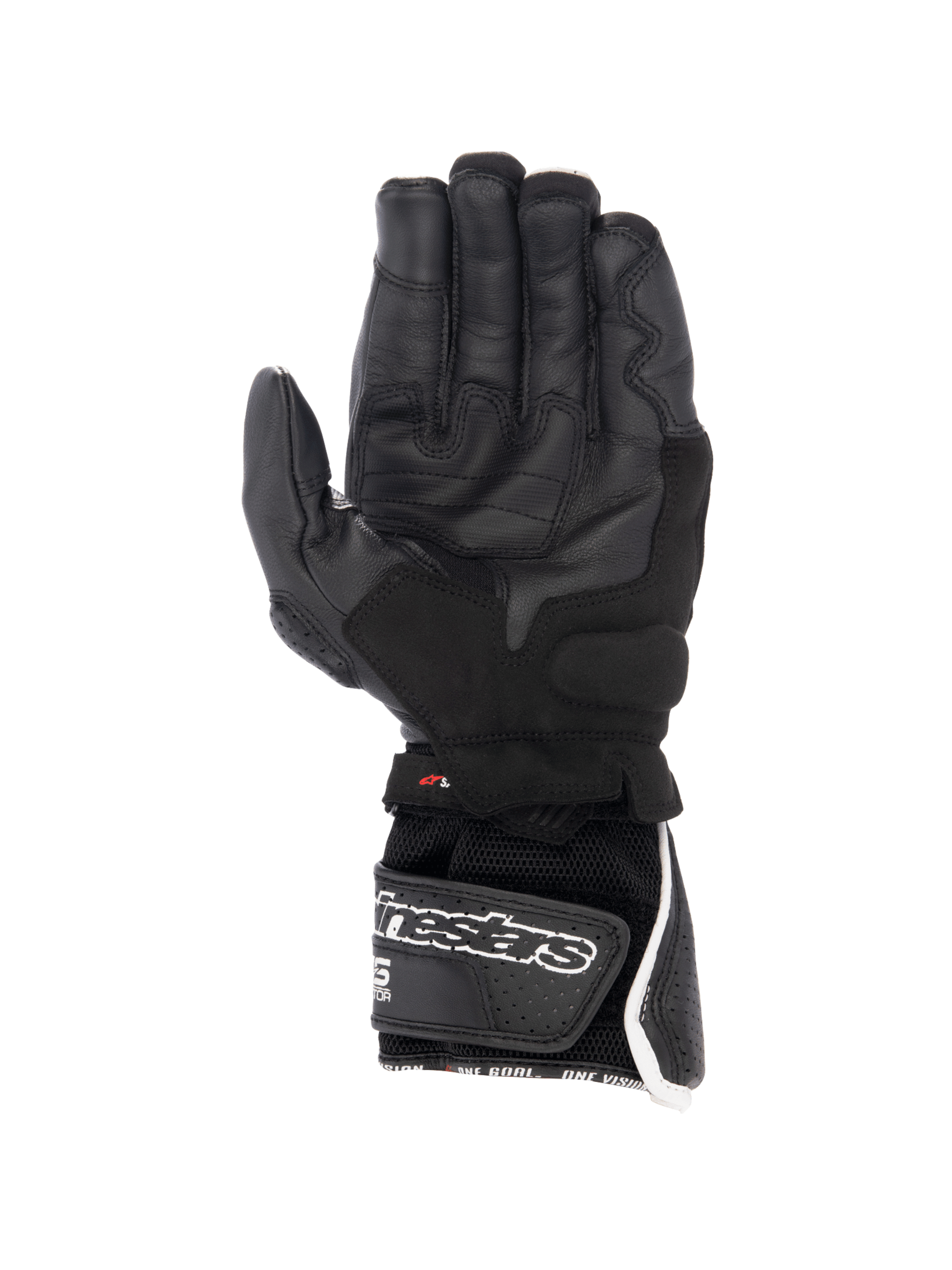 Alpinestars SP-8 V3 Air handschoenen, heren-racing-motorhandschoenen, zwart en wit, geperforeerd leer met mesh en palm grip
