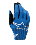Alpinestars 2025 Radar Pro handschoenen, motorcross handschoenen, blauw met wit Astar-logo en diagonale zwarte strepen, lichtgewicht ademend mesh-ontwerp voor off-road prestaties