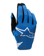 Alpinestars 2025 Radar Pro handschoenen, motorcross handschoenen, blauw met wit Astar-logo en diagonale zwarte strepen, lichtgewicht ademend mesh-ontwerp voor off-road prestaties