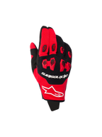 Alpinestars 2026 Pro-Dura Gloves, Motocross Gloves, Bright Red and Black, featuring red TPR knuckle protection with black honeycomb inserts, white brand logos, multi-panel stretch construction for off-road racing