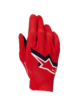 Alpinestars Supertech MX-handschoenen, motorcrosshandschoenen, Fire Red, zwart en wit, bovenzijde met laserperforaties voor ventilatie, opvallend wit en zwart Alpinestars-sterlogo, lichtgewicht stretchstof ontwerp voor off-road racen