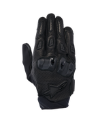 Alpinestars SP X 7 handschoenen, korte motorhandschoenen, zwart, met geperforeerd leer voor ventilatie, TPU-knokkelbescherming met dubbele dichtheid, Alpinestars-sterlogo op de pols en ergonomische vinger-sliders