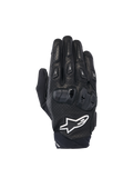 Alpinestars SP X 7 handschoenen, korte herenmotorhandschoenen, zwart en wit, geperforeerd leer met CE-knokkelbescherming.