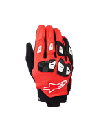 Alpinestars SP X 7 handschoenen, motorracinghandschoenen met korte manchet, zwart, felrood en wit, geperforeerd leer, TPU knokkel- en vingerbescherming, Alpinestars sterlogo op de rug van de hand