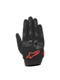 Alpinestars SP X 5 Air Handschoenen, motorracinghandschoenen, zwart en fluo rood, 3D mesh met TPU knokkelbescherming.