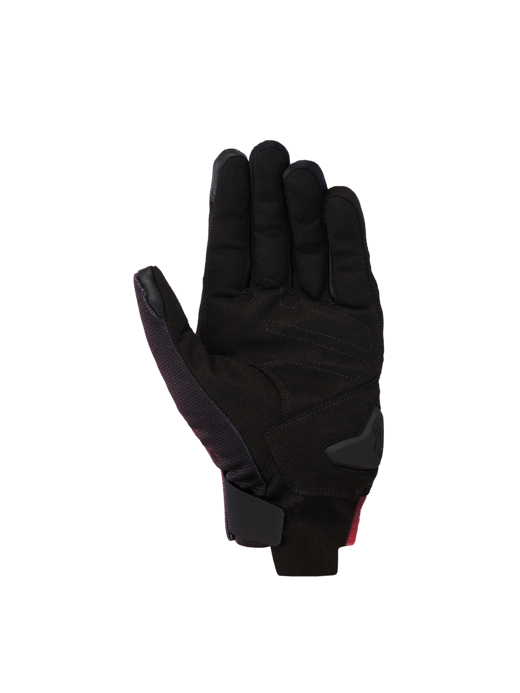 Alpinestars Reef V2 handschoenen, motorhandschoenen, Black Red Fluo White, palmweergave met synthetisch suède en gewatteerde versterkingen, kort manchetontwerp met klittenbandsluiting aan de pols