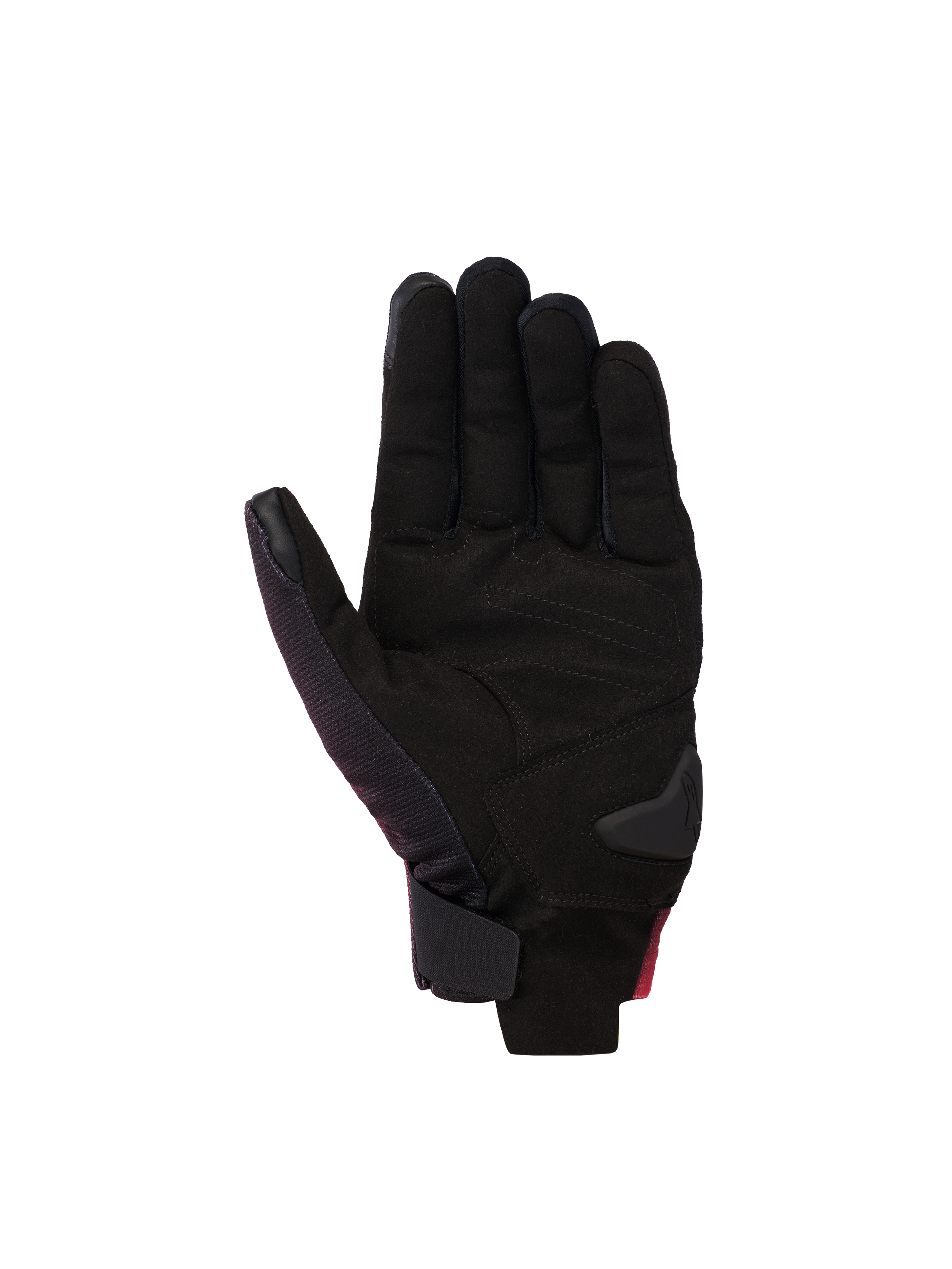 Alpinestars Reef V2 handschoenen, motorhandschoenen, Black Red Fluo White, palmweergave met synthetisch suède en gewatteerde versterkingen, kort manchetontwerp met klittenbandsluiting aan de pols