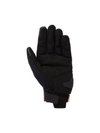 Alpinestars 2025 Reef V2 handschoenen, motorhandschoenen, Sand Black, palmzijde weergave met synthetisch suède palm en gewatteerde versterking, korte manchet met klittenbandsluiting en touchscreen-compatibele vingertoppen