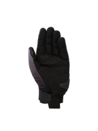Alpinestars Reef V2-handschoenen, motorhandschoenen met korte manchet, Mid Gray Black White, zicht op de handpalm met synthetisch suède, gewatteerde versteviging en een veilige klittenbandsluiting aan de pols.