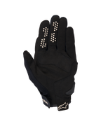 Alpinestars Chrome V2 Handschoenen, urban motorhandschoenen, zwart en almond, binnenzijde van de hand met synthetisch suède handpalm, siliconen gripstippen op wijs- en middelvinger, korte manchet met verstelbare band en logo.
