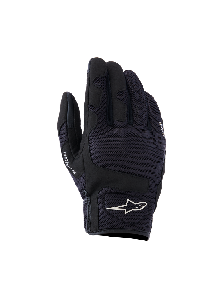 Alpinestars Ignite motorhandschoenen, zwart, versterkte vingers en knokkels, mesh panelen voor ademing, wit logo op pols, duurzame constructie voor motorrijden