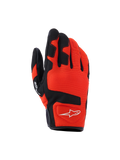 Alpinestars Ignite handschoenen, motorhandschoenen, Red Tangerine en zwart, ademend mesh-textiel, zwarte verstevigingen op de vingers en knokkels, wit ster-logo, ontwerp met korte manchet