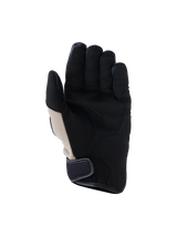 Alpinestars Ignite handschoenen, Aluminum Black, zicht op de handpalm van stedelijke motorhandschoenen met een versterkte synthetische suède handpalm, ademende mesh-inzetstukken en een klittenbandsluiting bij de manchet