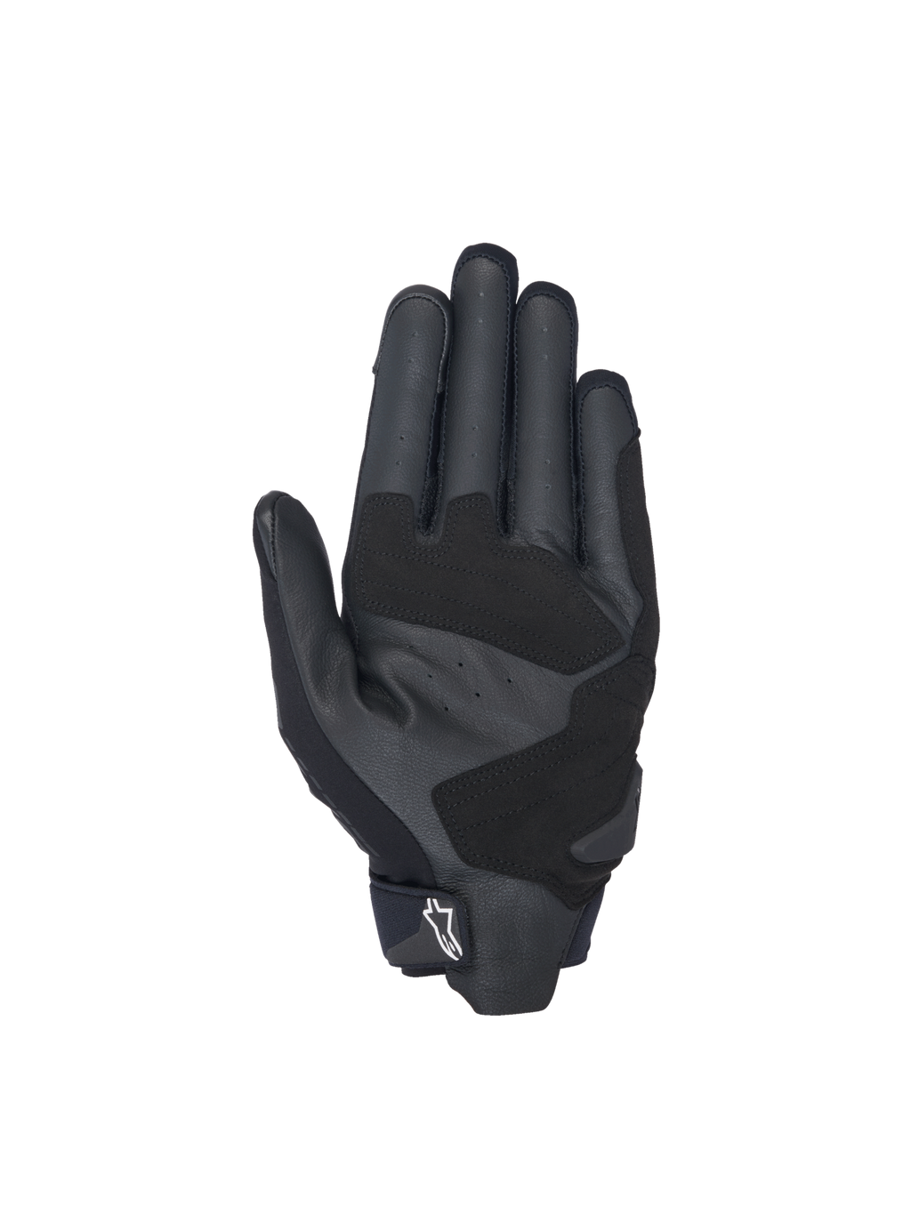 Alpinestars SP X 3 Gloves, black motorcycle racing gloves with perforated leather palm and synthetic overlays.