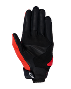 Alpinestars SP X 3-handschoenen, motorhandschoenen, helderrood, zwart en wit, handpalmaanzicht met geperforeerd leer, synthetische grip-overlays en touchscreen-compatibele vingertoppen, duurzame sport- en wegrace-uitrusting