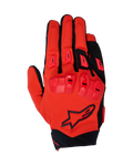 Alpinestars 2025 SP X 3 handschoenen, motorrace-handschoenen, helderrood en zwart, voorzien van TPU-knokkelbescherming met dubbele dichtheid en vingersliders, bovenaanzicht met stretch mesh-constructie en zwart ster-logo