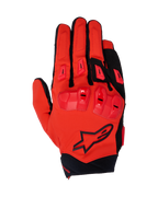 Alpinestars 2025 SP X 3 handschoenen, motorrace-handschoenen, helderrood en zwart, voorzien van TPU-knokkelbescherming met dubbele dichtheid en vingersliders, bovenaanzicht met stretch mesh-constructie en zwart ster-logo