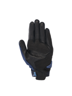 Alpinestars SP X 3 Gloves for road racing, featuring a perforated black leather palm with dark blue accents.