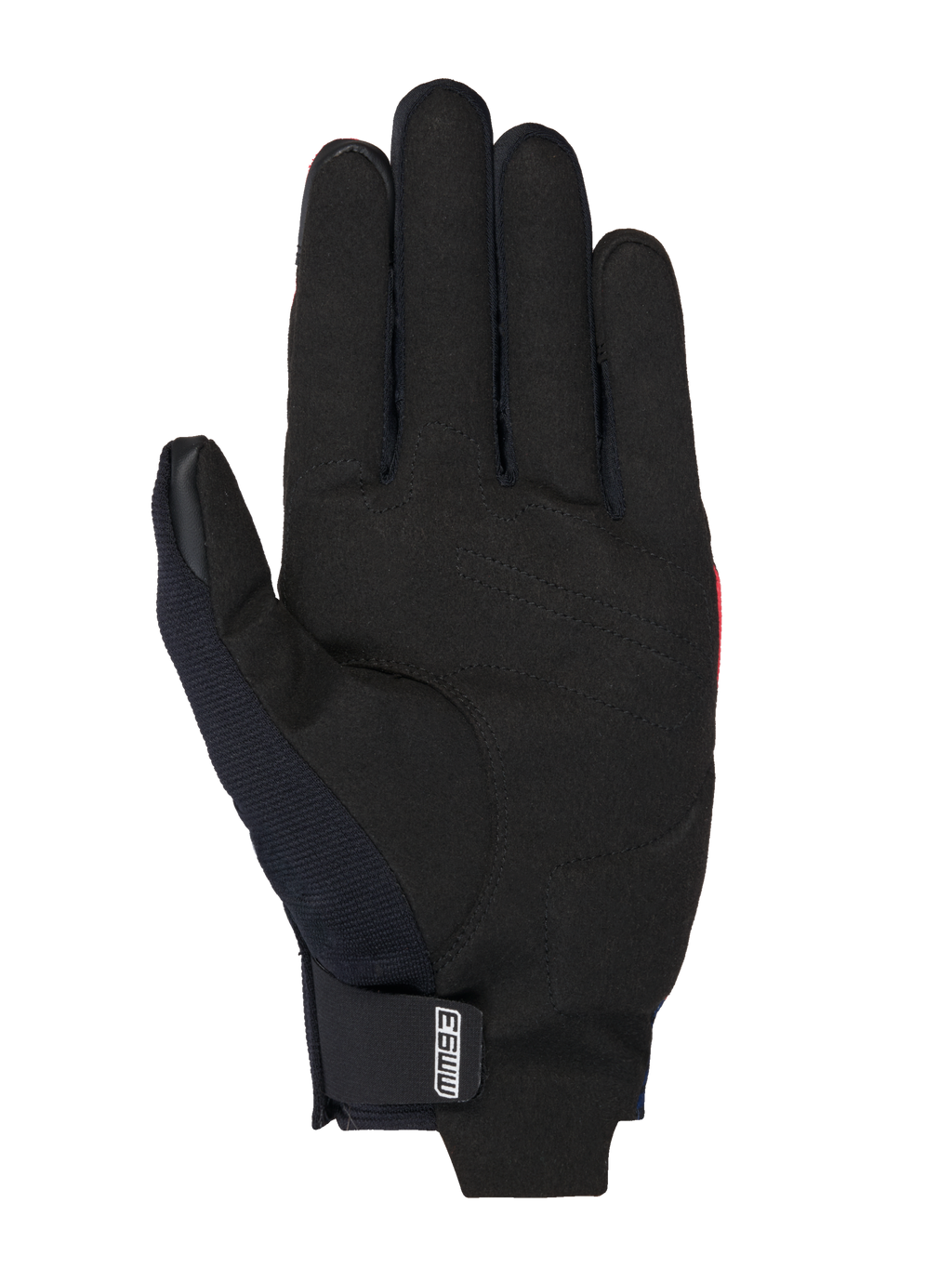 Alpinestars MM93 Reef V2 handschoenen, motorhandschoenen, zwarte synthetische suède handpalm met versterkte stiksels, voorzien van MM93-logo op de polsband, strak ontwerp met korte manchet voor stedelijk rijden