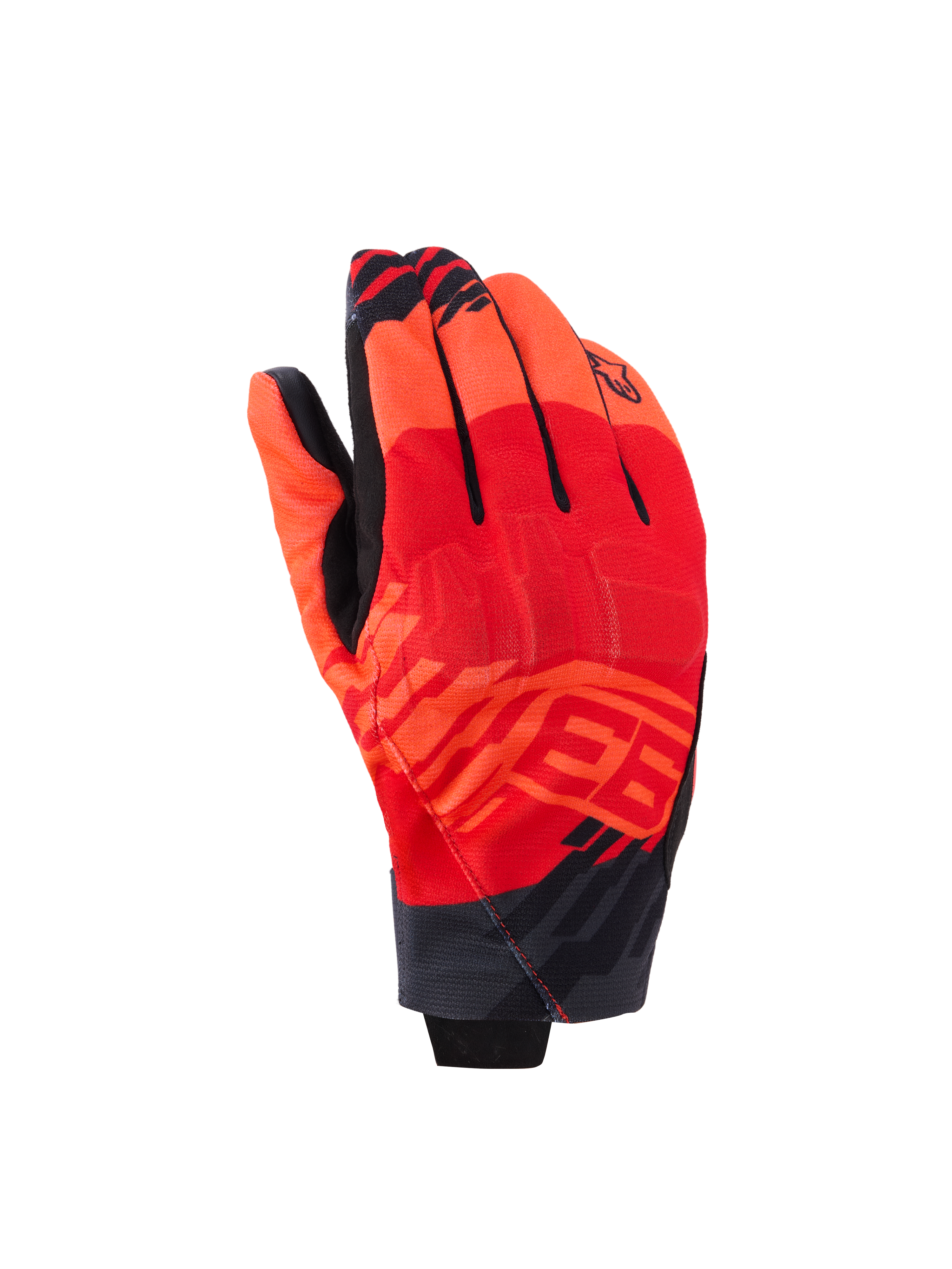 Alpinestars MM93 Reef V2 handschoenen, motorhandschoenen met korte manchet, Red Fluo en Bright Red met zwarte accenten, voorzien van Marc Marquez MM93 graphics en geïntegreerde knokkelbescherming, modern urban design