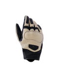 Alpinestars Mustang V3 leren motorhandschoenen, motorhandschoenen, bruin en zwart, geperforeerd geitenleer voor ventilatie, kort manchet urban design met beschermende knokkelpadding en geëmbosseerd logo