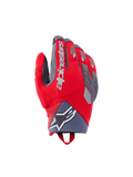 Alpinestars Durack handschoenen, motorhandschoenen, helderrood en middengrijs, voorzien van gedeelde knokkelbescherming met grijze TPR-accenten, wit Alpinestars-logo op de handrug, neopreen polsmanchet met ster-logo en een performance adventure-ontwerp
