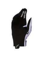 Alpinestars Radar Gloves 2027, black and gray motocross gloves with a synthetic suede palm and One Goal One Vision branding.