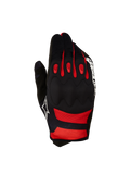 Alpinestars Techdura handschoenen, motorcrosshandschoenen voor enduro en trailrijden, zwart en rood, met visco-elastische knokkelbescherming en TPR-inzetstukken.